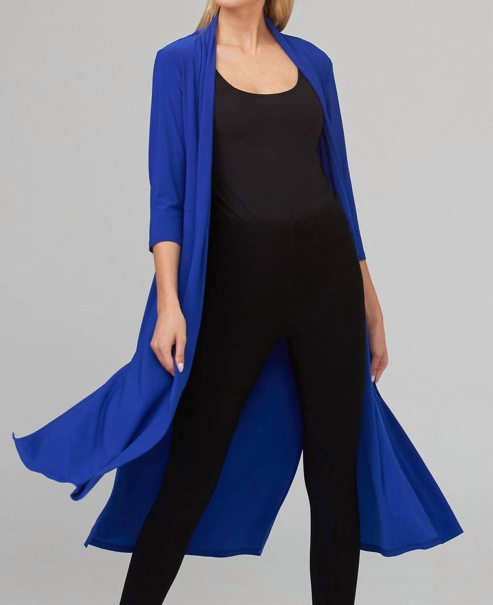 NEW JOSEPH RIBKOFF open front duster cardigan in midnight blue